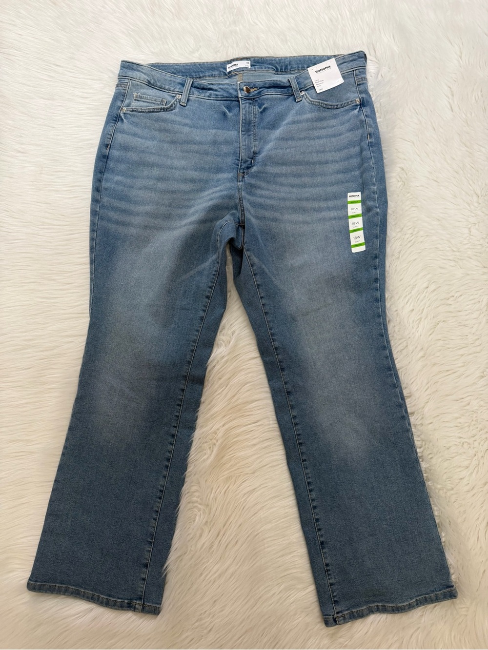 SONOMA Curvy Mid-Rise Blue Bootcut Stretch Jeans Sz 18W